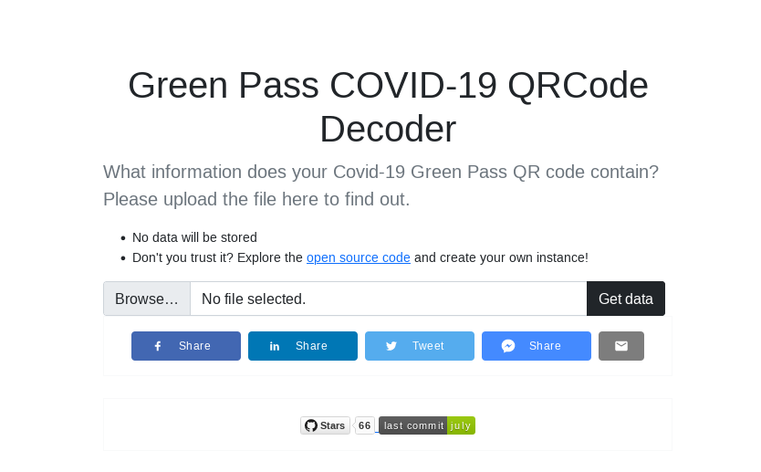 An easy web app for decoding Green Pass Covid-19 QrCode